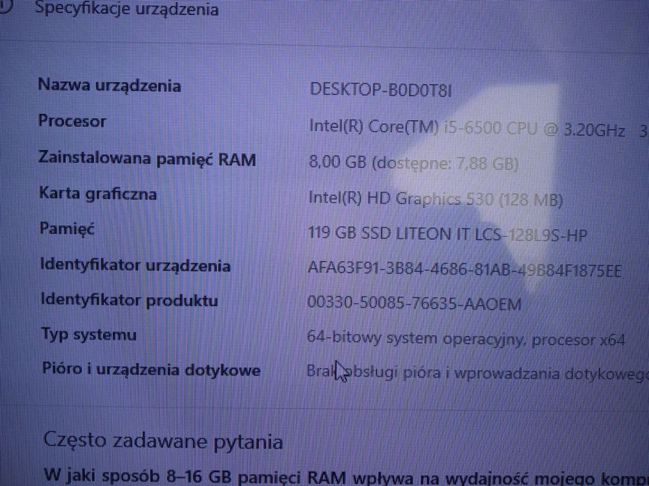 Komputer HP EliteDesk i5 4x3.2GHz