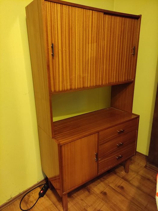 Meble ODRA PRL komplet, wysoki połysk, komody, pomocnik, super stan