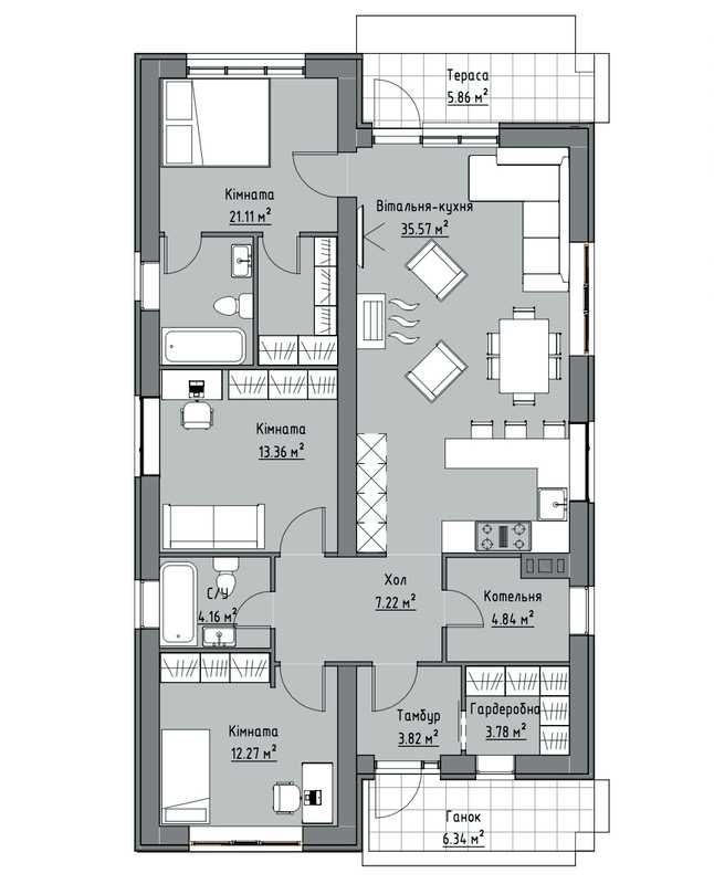 ! Котедж 120 м² | 6 соток | Власне озеро, пляж | Охорона | Будинок