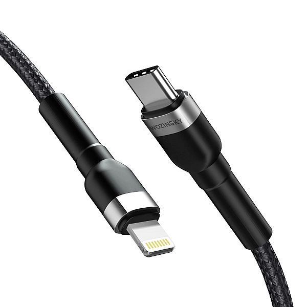 Kabel Wozinsky Wnbcl2 Lightning / Usb-c Pd 30w 2 m - czarny