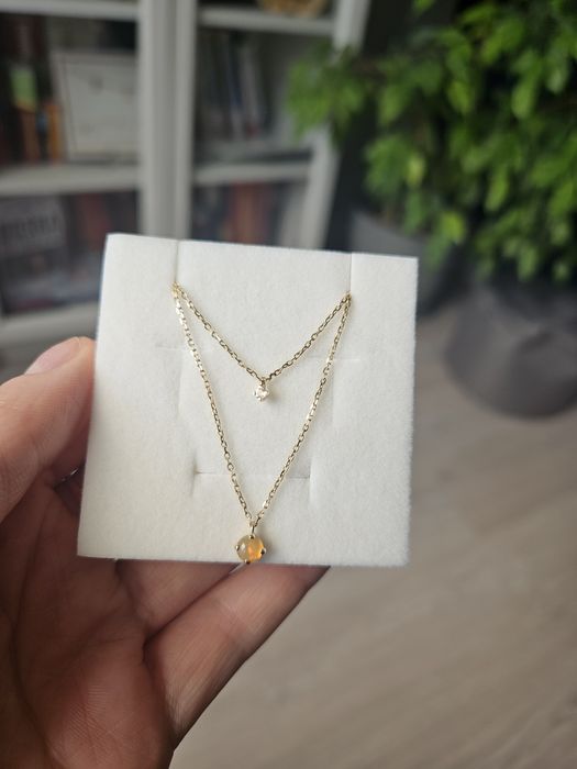 Naszyjnik Yes cassopeia, złoto 585, opal, topaz