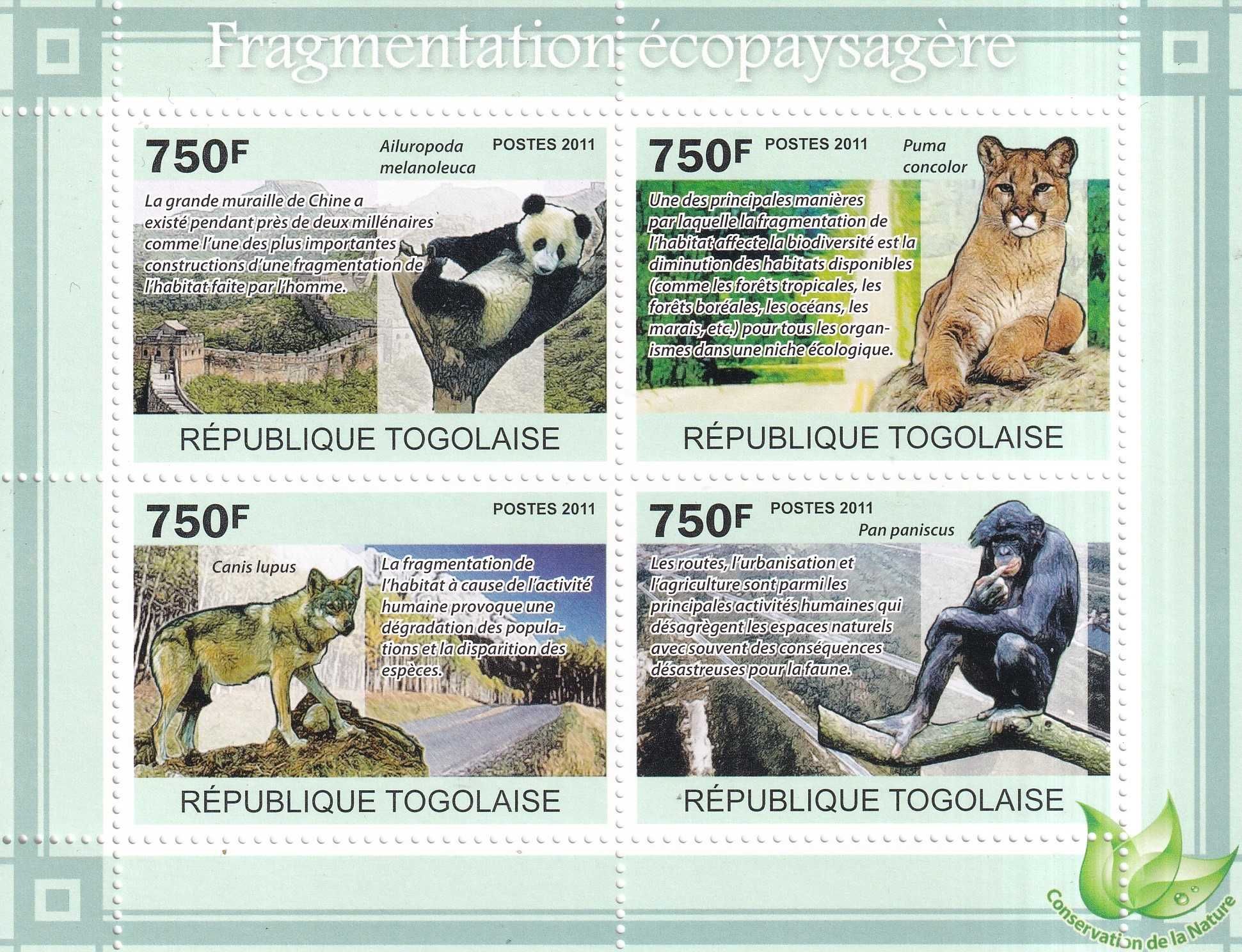 Togo 2011 cena 5,50 zł kat.10€ - fauna