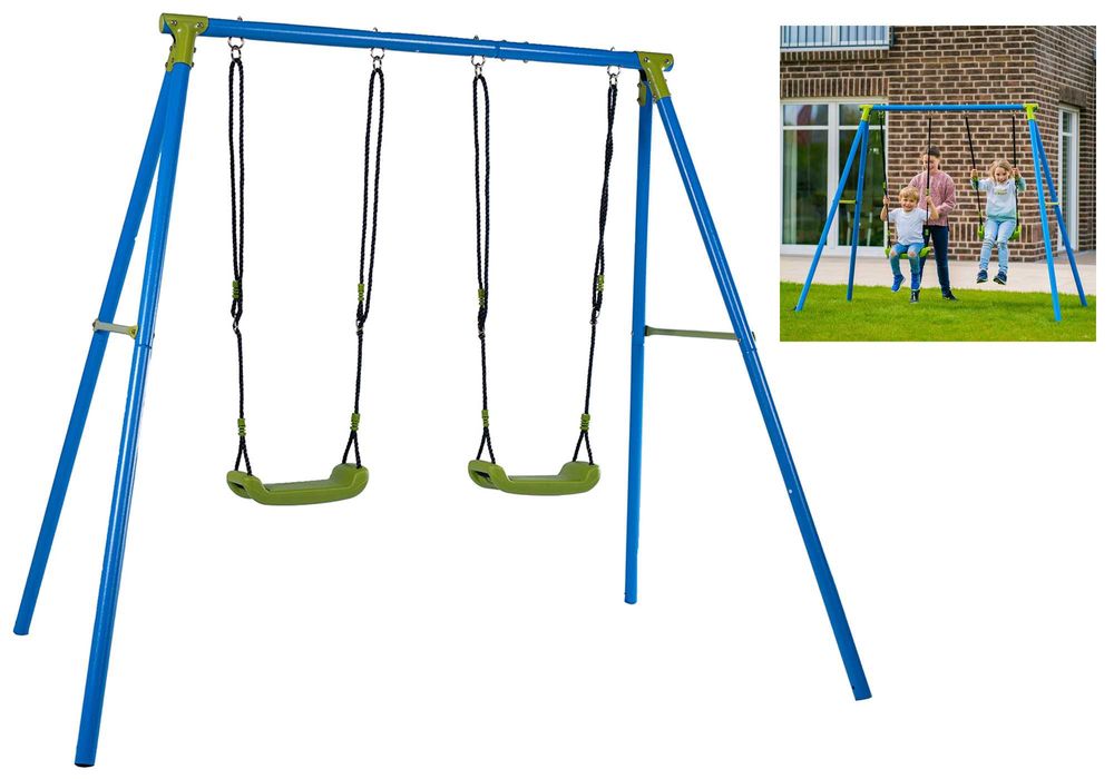 Huśtawka dziecięca Sandora XNS003 podwójna mocny stabilny stelaż