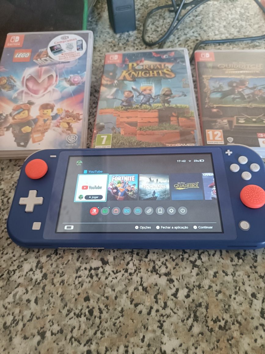 Switch nova com carregador e jogos