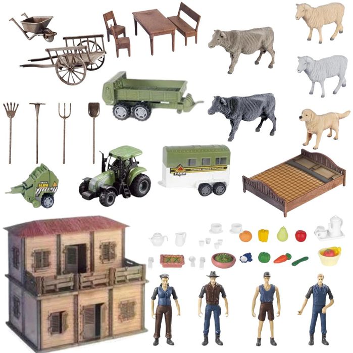 farma gospodarstwo zwierzątka rolnicy gosposia akcesoria