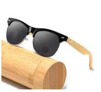 Modne Okulary przeciwsłoneczne Bambus UV 400