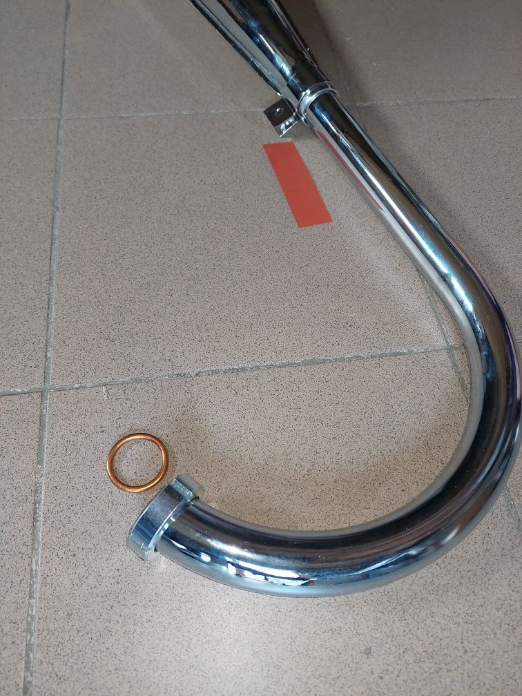 Nowy Polski kpl wydech rura tlumik kolanko wsk125 m06-b1 chrom
