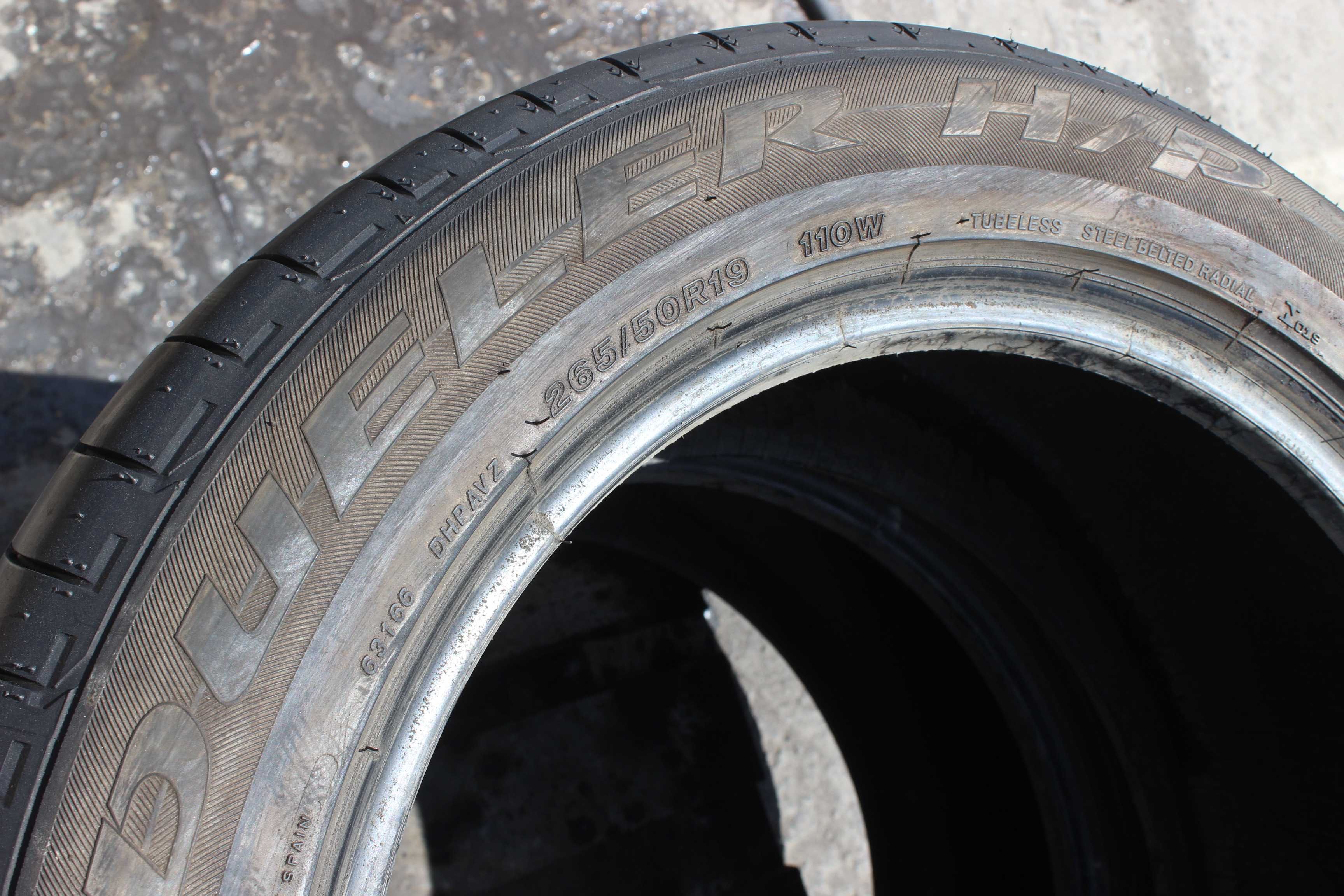 265-50-R19 BRIDGESTONE DUELER H\T 2 штуки пара летней резины GERMANY