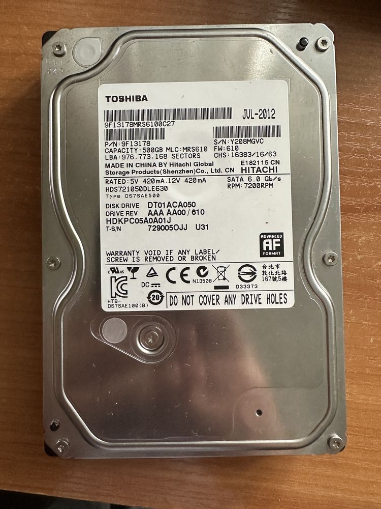 Жорсткий диск HDD Toshiba 500gb