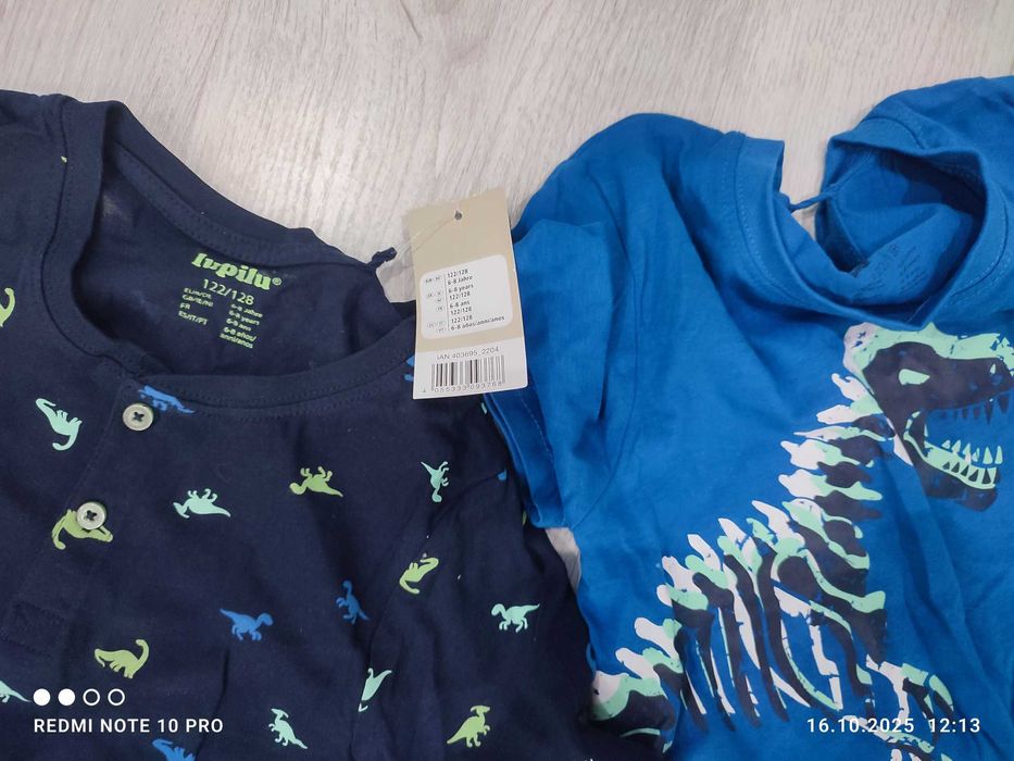 Bluzki kupiły Lidl 122/128 nowe z metką dinozaur dwupak chłopiece