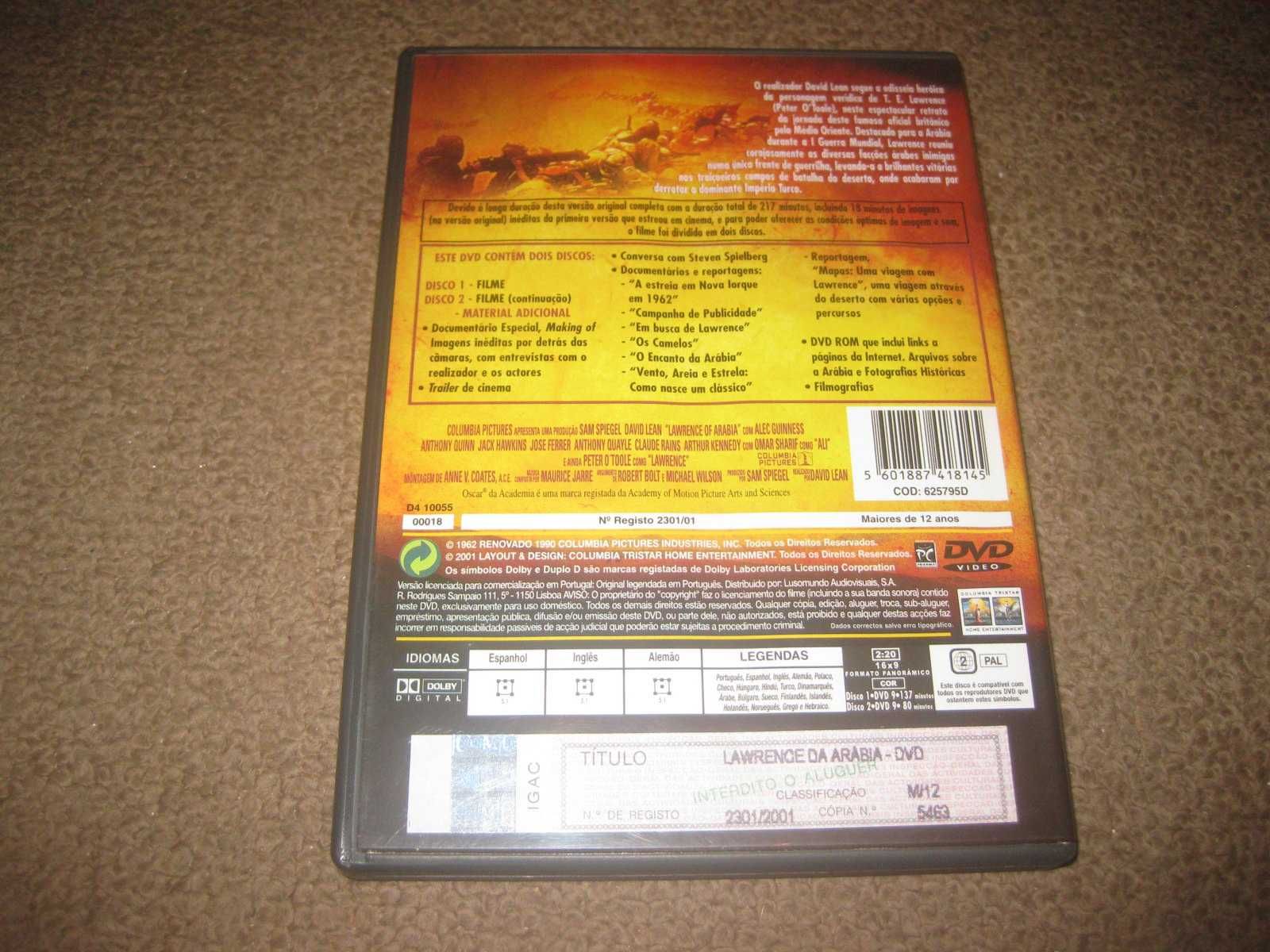 "Lawrence da Arábia" com Omar Sharif/Edição Especial com 2 DVDs!