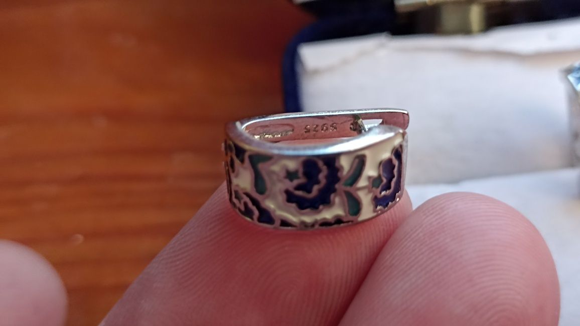 Серьги,сережки  с эмалью 925 проба