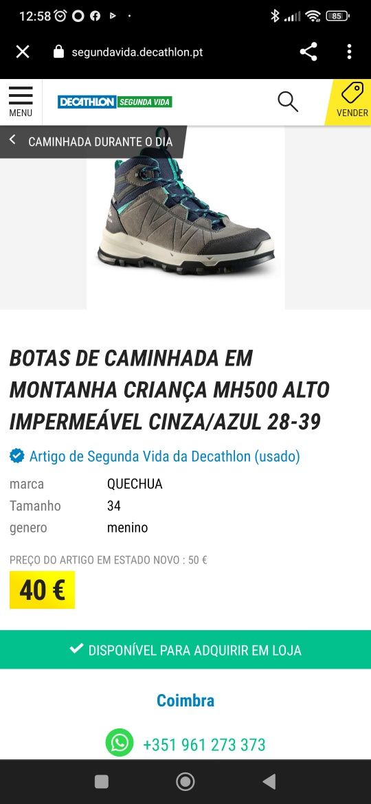 Sapatilha/bota à  prova de água tamanho 2828