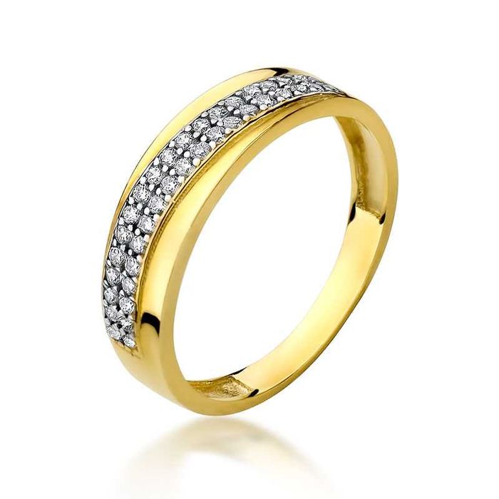 WYPRZEDAŻ 250zł/g 333 Złota Obrączka Szeroka z Cyrkoniami