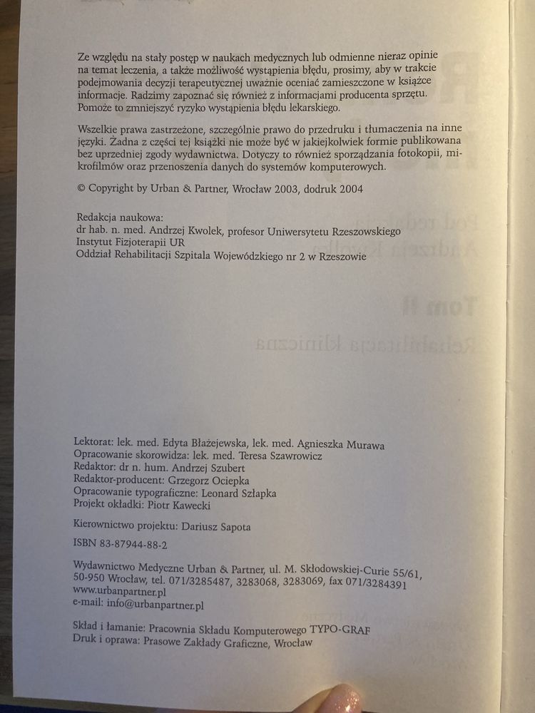Rehabilitacja medyczna Andrzej Kwolek