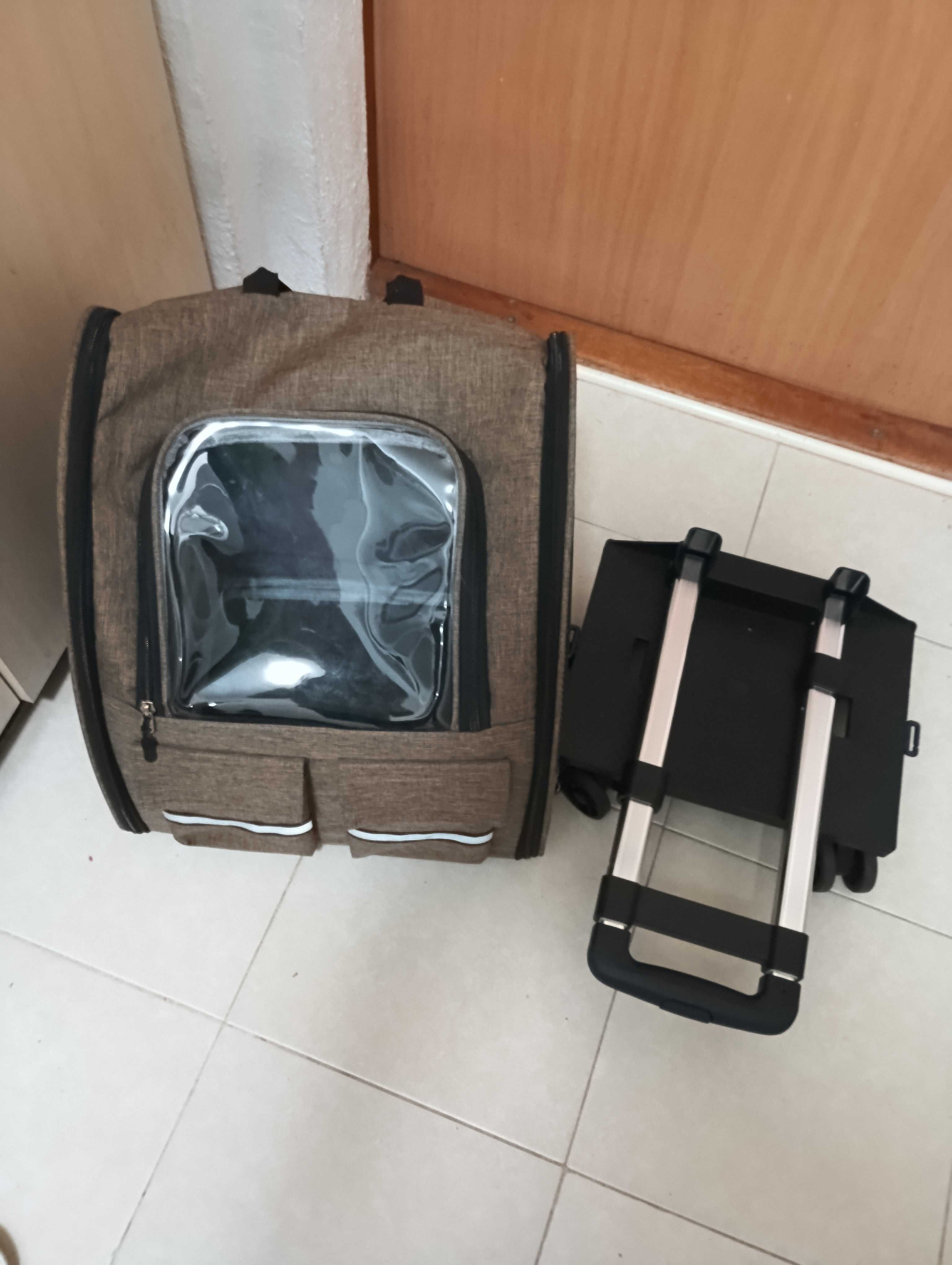 wózek,plecak,transporter dla kota w kolorze khaki