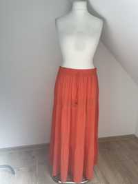 Długa pomarańczowa spódnica z wiskozy Papaya r.44