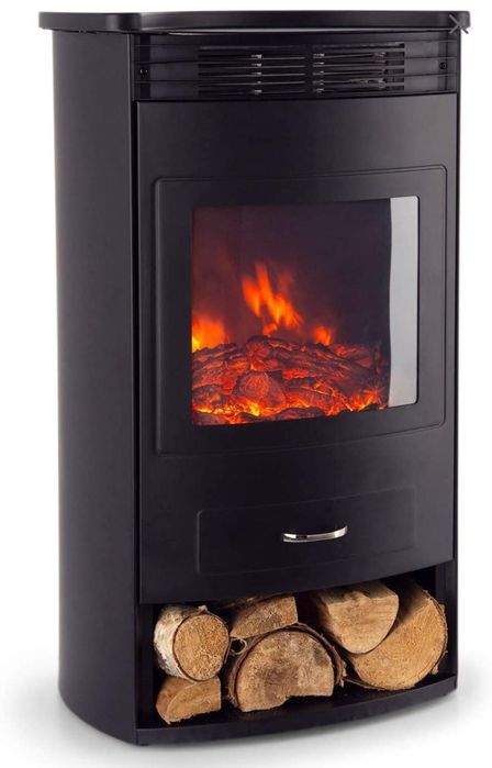 Elektryczny kominek nagrzewnica grzejnik pilot timer czasowy