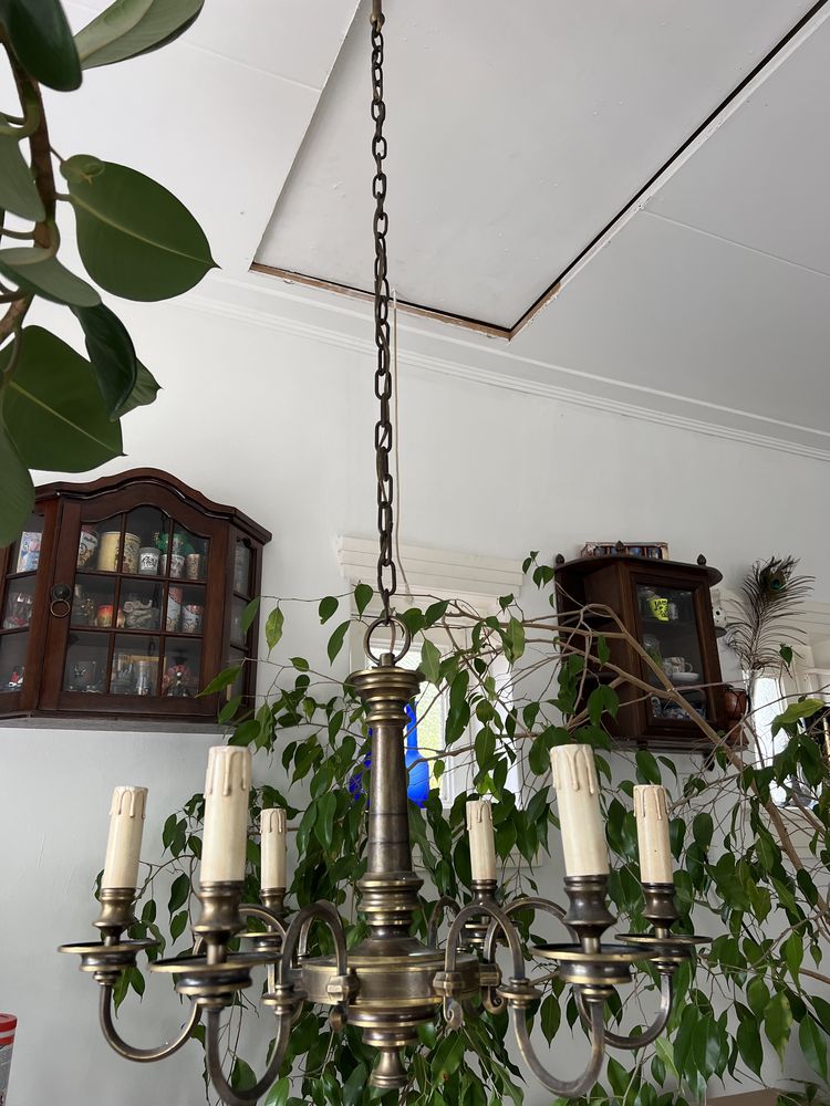 Piękny mosiężny stary żyrandol lampa 140 cm