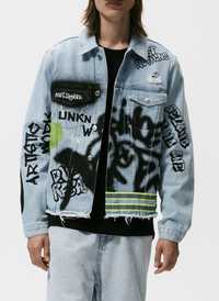 Джинсовка рэп граффити джинсовая куртка Zara
