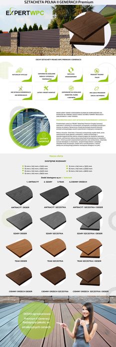 Deska ogrodzeniowa pełna NOVA PRESTIGE 15x138mm II Generacji