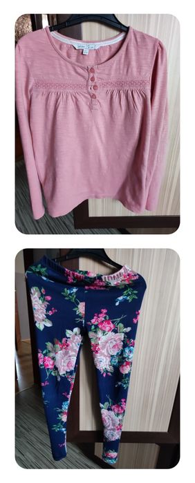 Zestaw bluzka-tunika + sweterkowe getry 140 + gratis