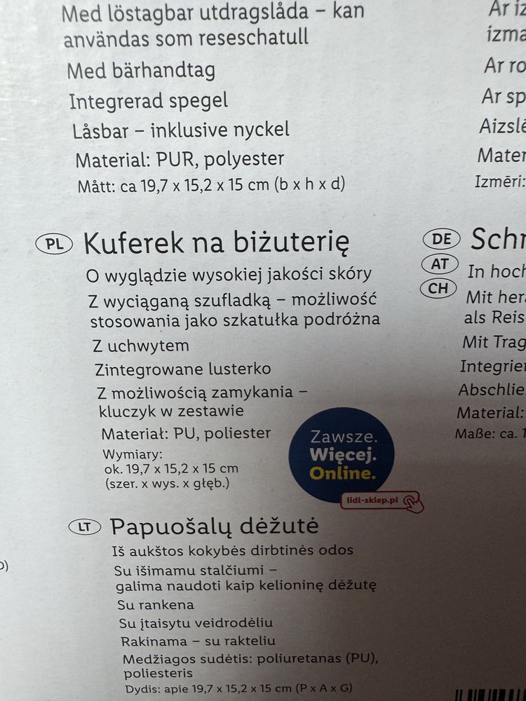 Kuferek na bizuterie