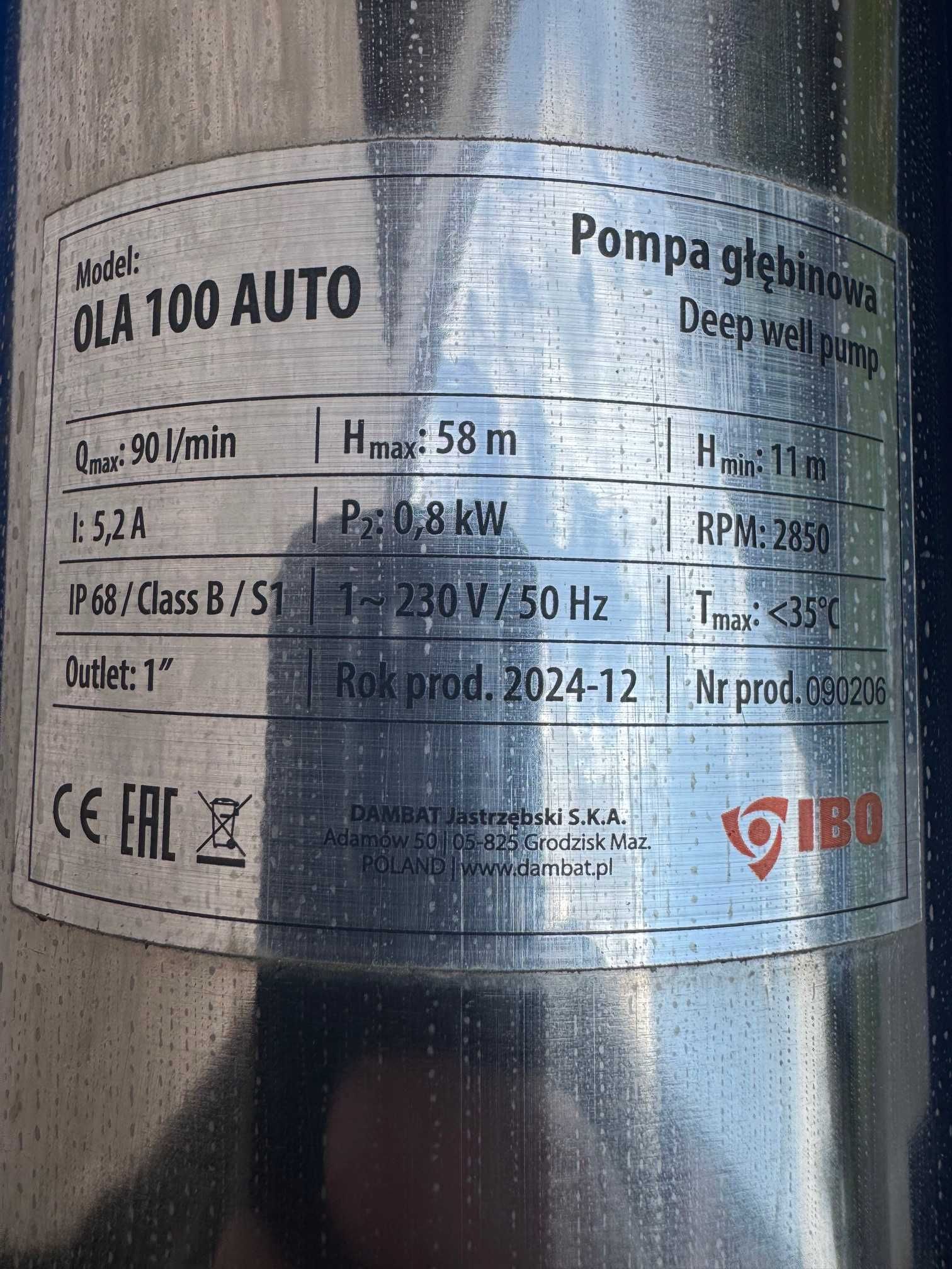 Pompa głębinowa OLA 100 Auto 230V Ibo z zabezpieczeniem