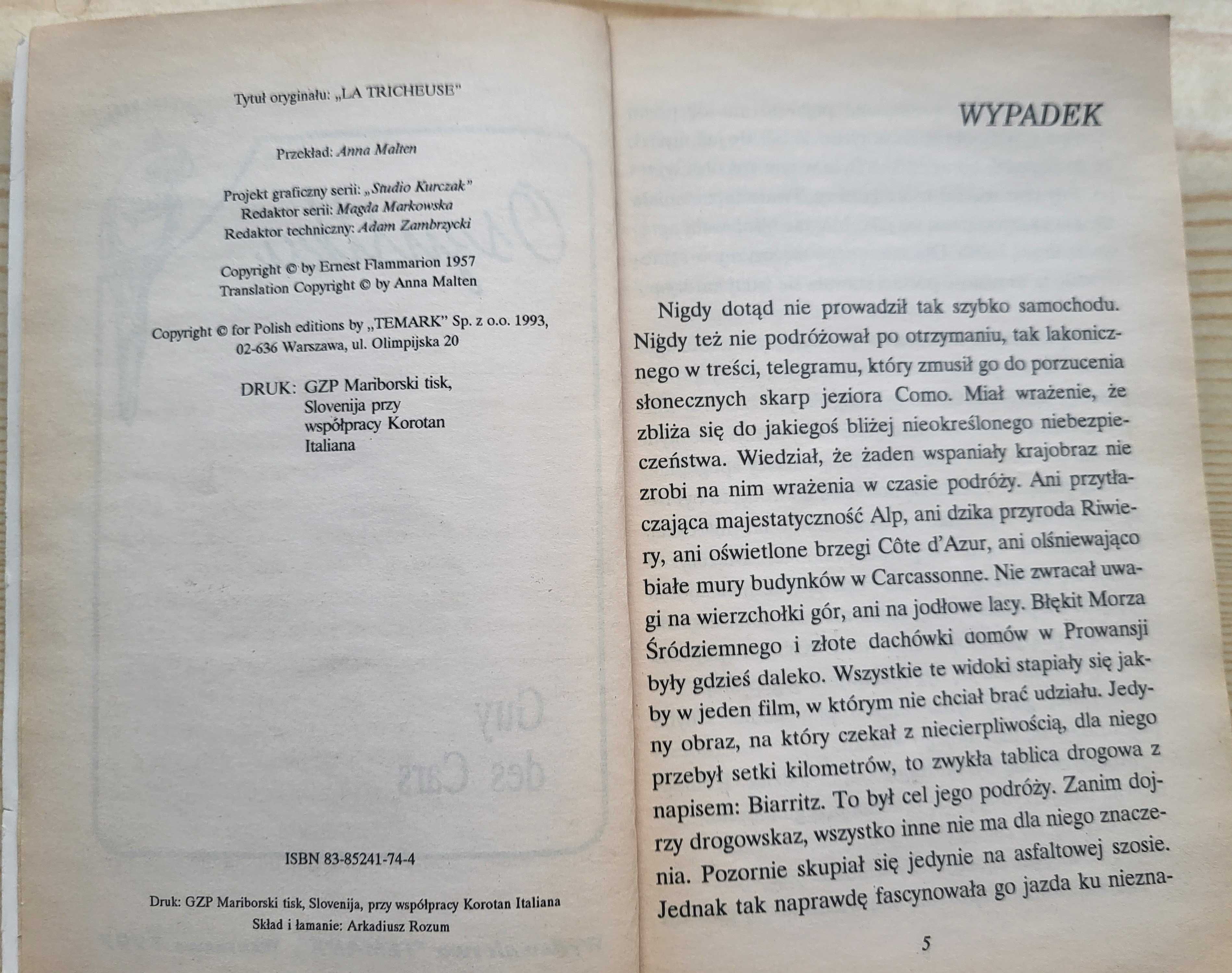 Guy des Cars "Oszustka" - stan B. DOBRY - B. TANIO!