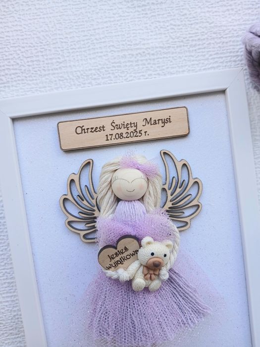 Aniołek na chrzest pamiątka chrztu świętego upominek na chrzciny