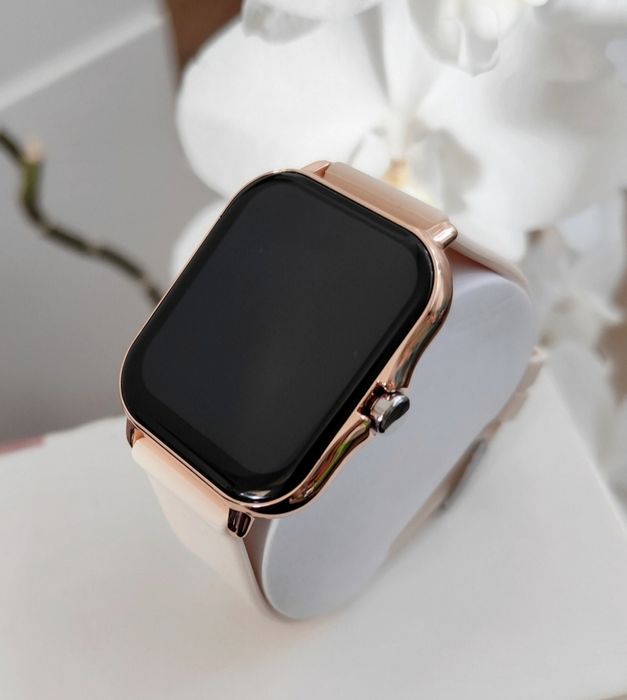 Złoty Damski Smartwatch Zegarek Polskie Menu Nowy