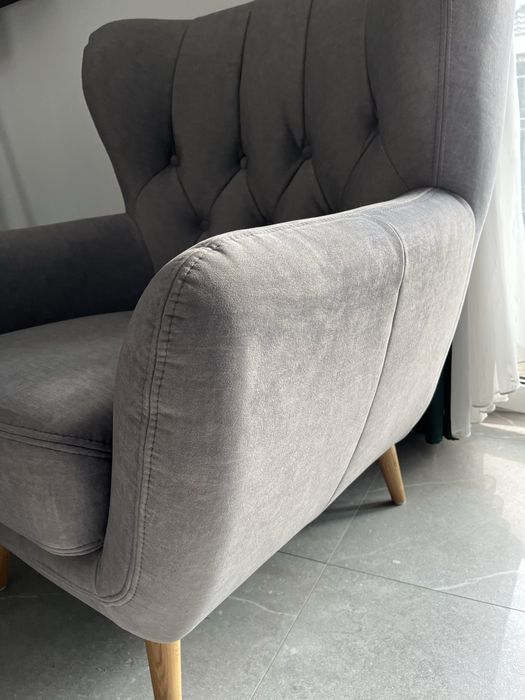 Sofa + fotel SCANDI k. szary