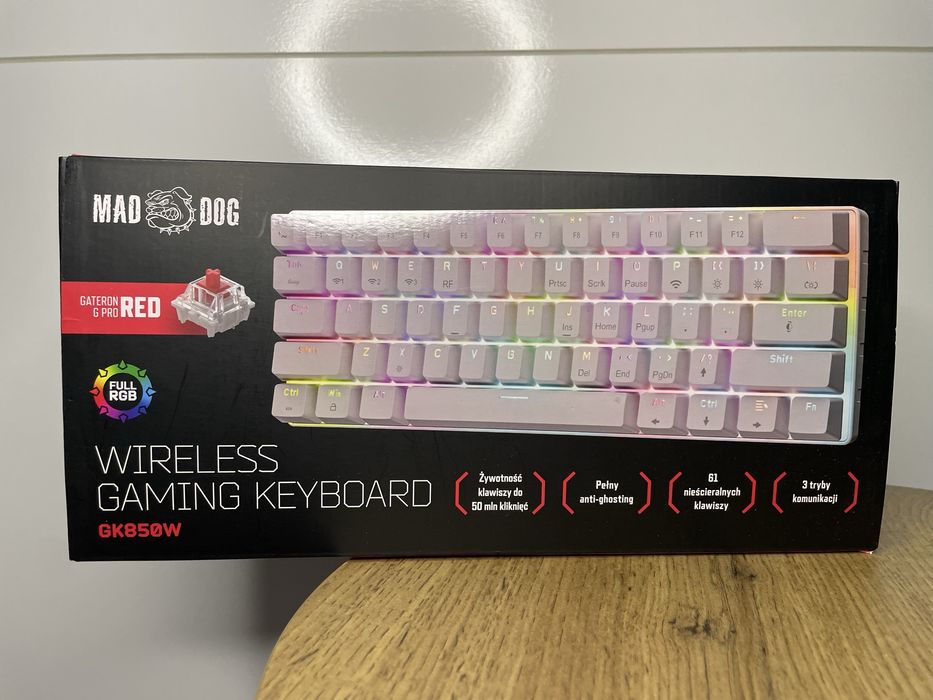 Klawiatura Mad Dog Gateron Red Biały (GK850W)