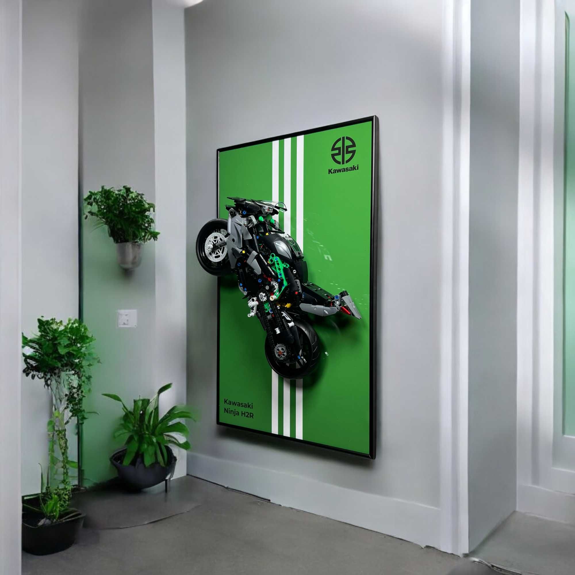 Тримач Рамка на Стіну для Вашого LEGO Мотоцикл Kawasaki Ninja H2R Лего