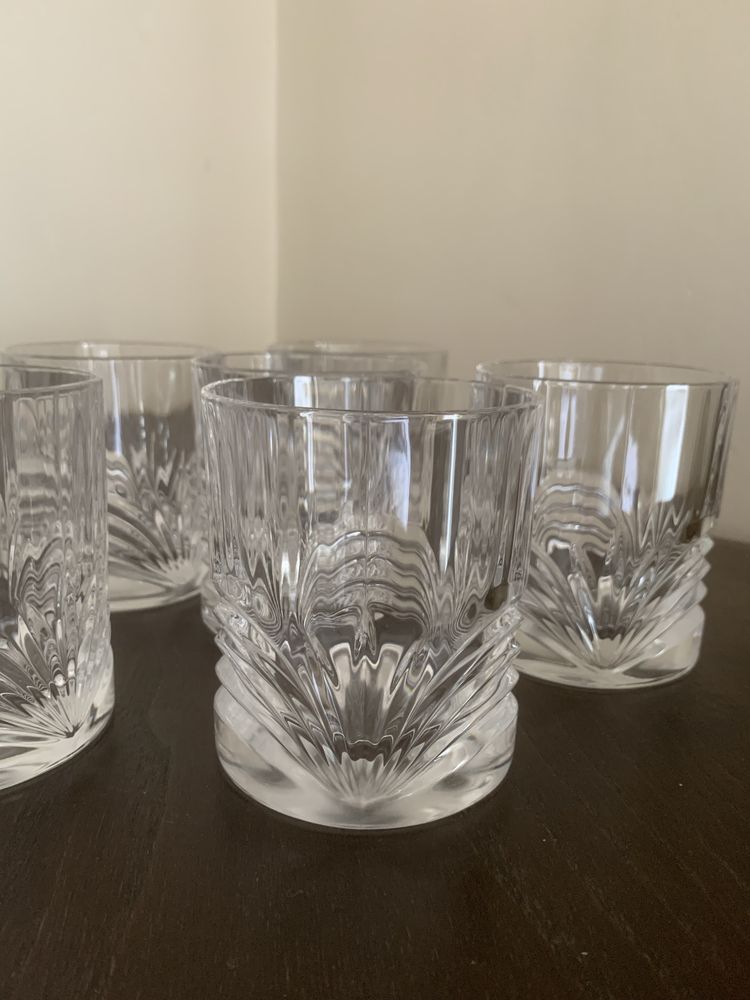 Balde e 6 copos de cristal