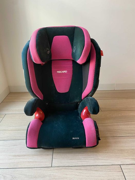 Fotelik samochodowy Recaro Monza 15-36 kg różowo-czarny - używany