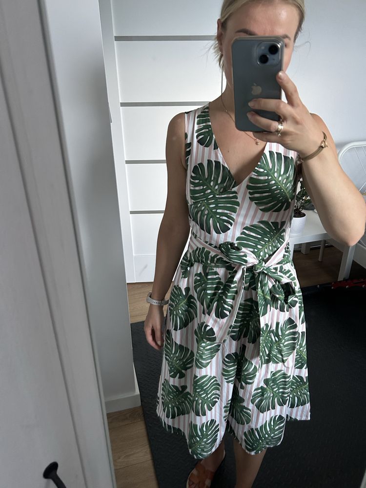 Sukienka Monstera Liście Midi Mohito 34 XS