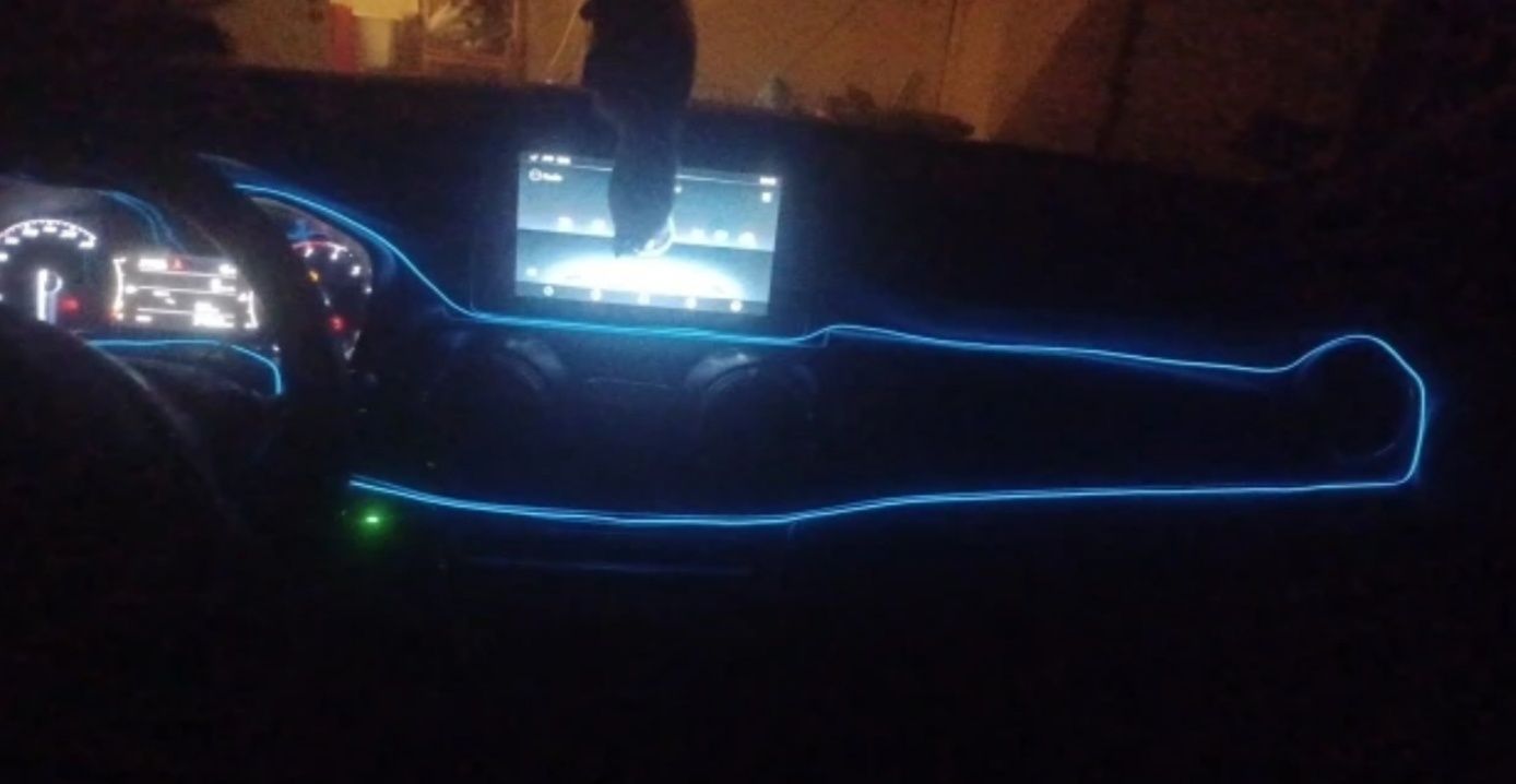 Światłowód ambient light tuning Led USB 5m niebieski pasek Wąż listwa