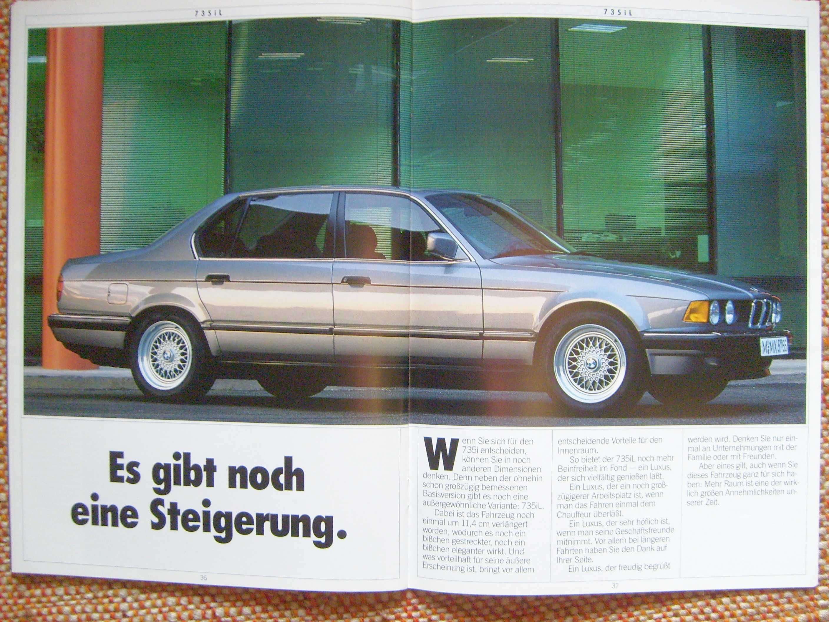 BMW 7 E32 - 730i 735i 735iL * prospekt 48 str. PIERWSZE WYDANIE 1986 !