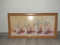 Obraz ręcznie malowany Kwiatki w wazonie
