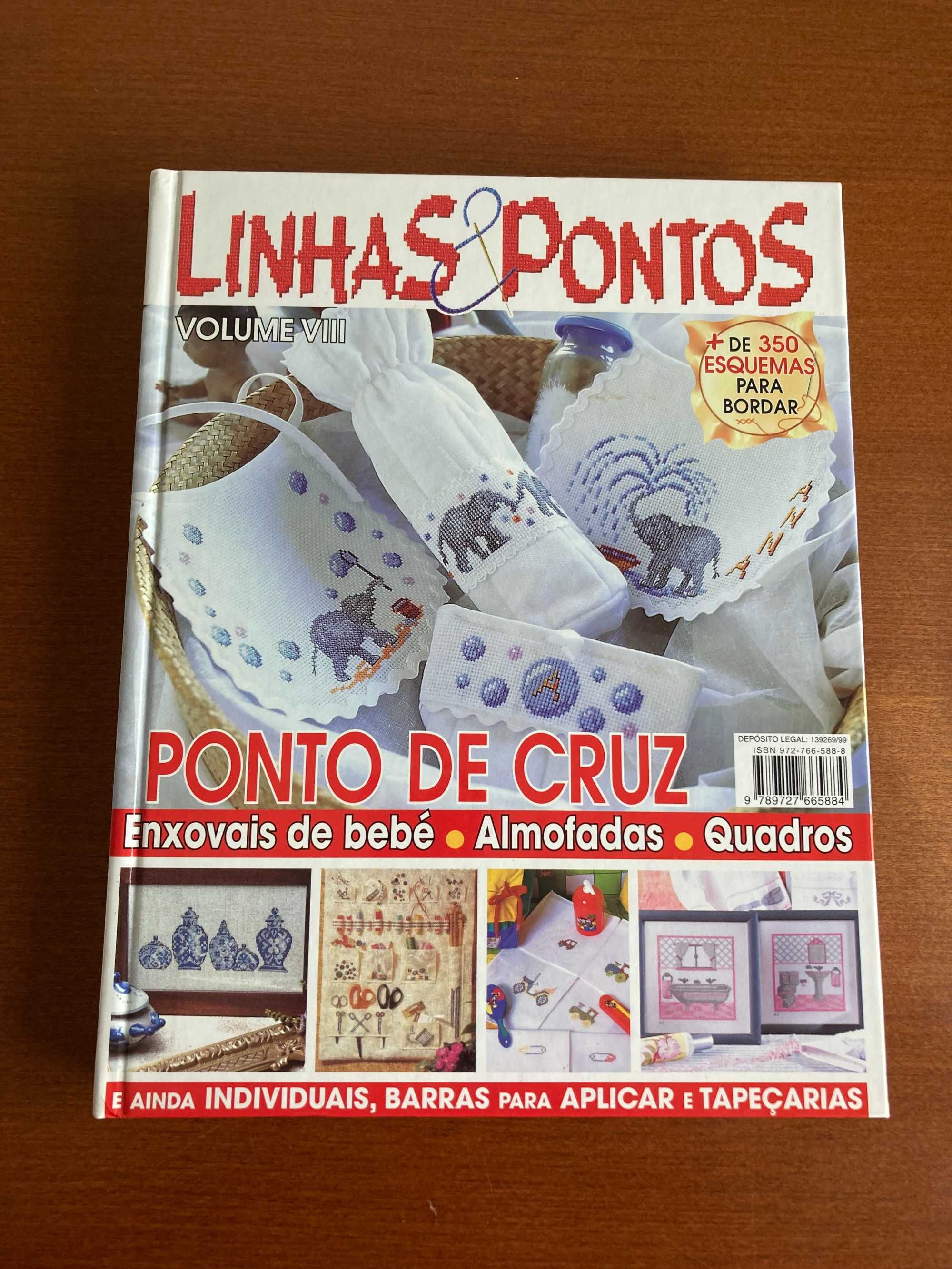 Linhas & Pontos - Ponto de Cruz Vol. VIII e Mil Ideias de Ponto Cruz