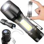 Latarka LED CREE  Zoom Detektor UV Tester Klima Bursztyn COB  USB