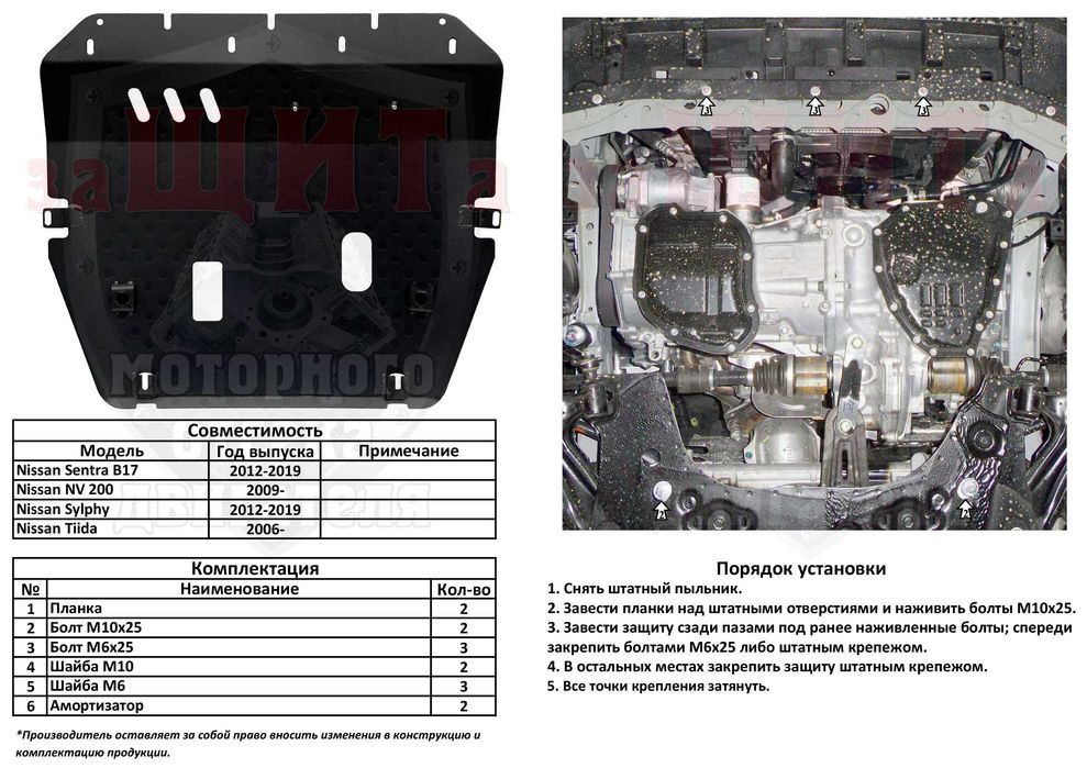 Захист двигуна Hyundai Santa-Fe,Sonata NF LF YF,Tucson,Elantra,Getz