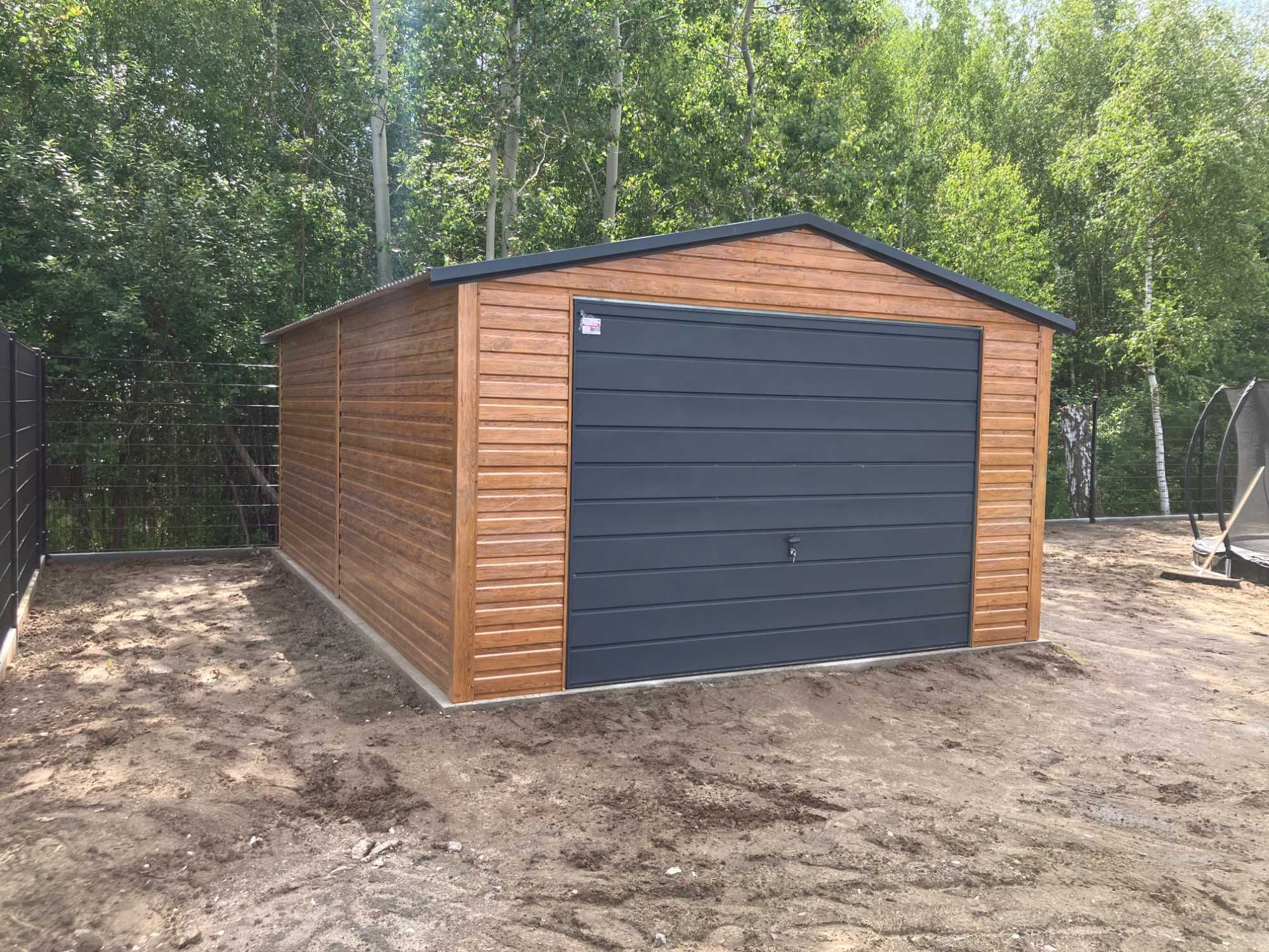 Nowy Garaż blaszany 4x6 dach dwuspadowy