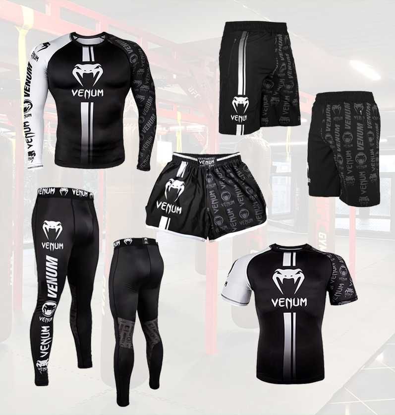 Venum Комплект 3 в 1 Logos Dark рашгард, футболка, шорты, леггинсы!