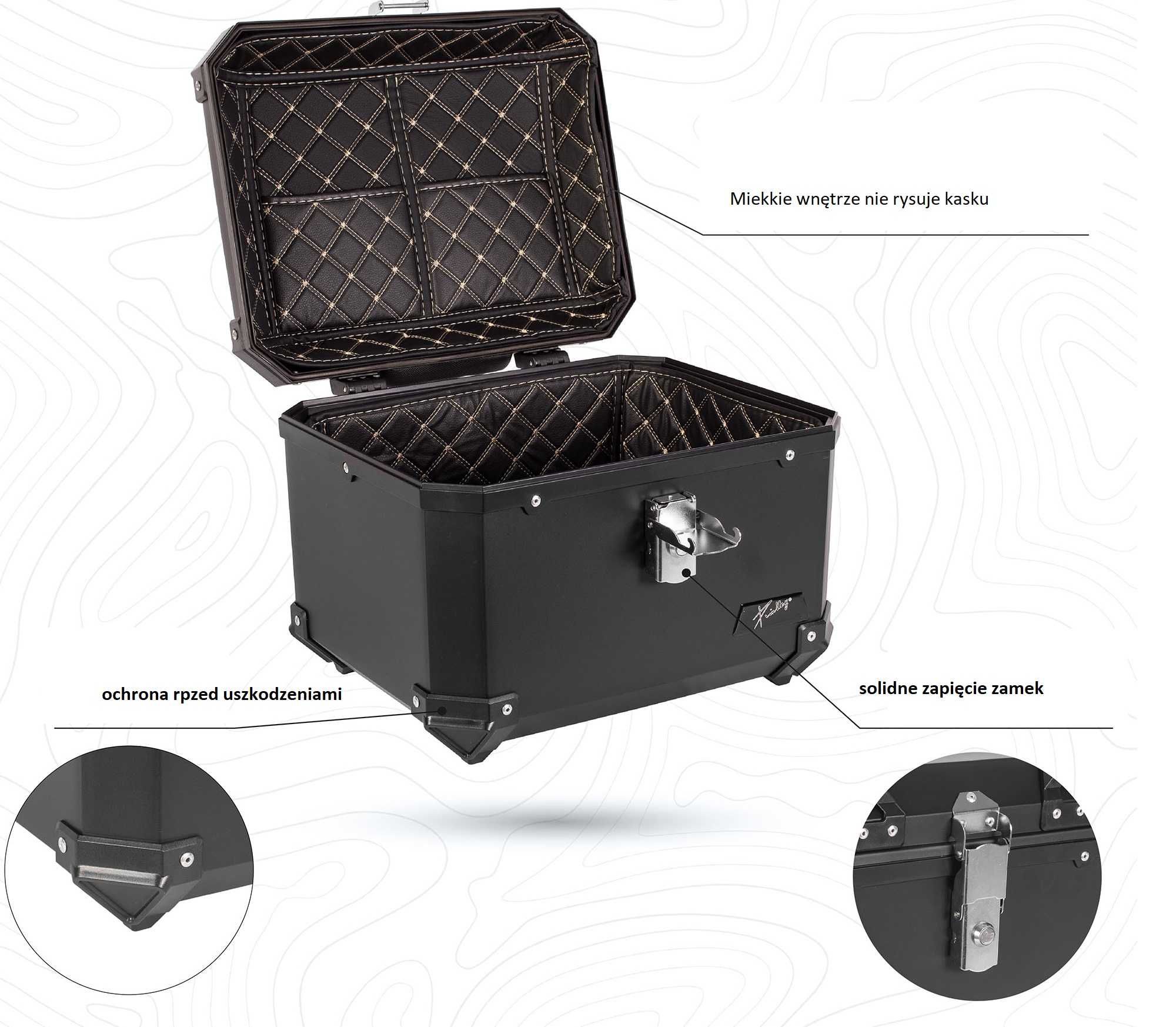 Kufer Motocykl Enduro AWINA 45L 44X38X34CM TITANIUM Adventure Trekker