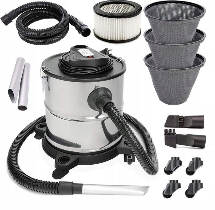 Odkurzacz do kominka popiołu pieca sadzy przemysłowy żaroodporny 20L