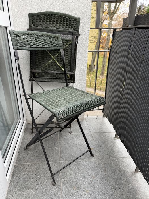 komplet mebli ogrodowych krzeselka wiklina 2 szt