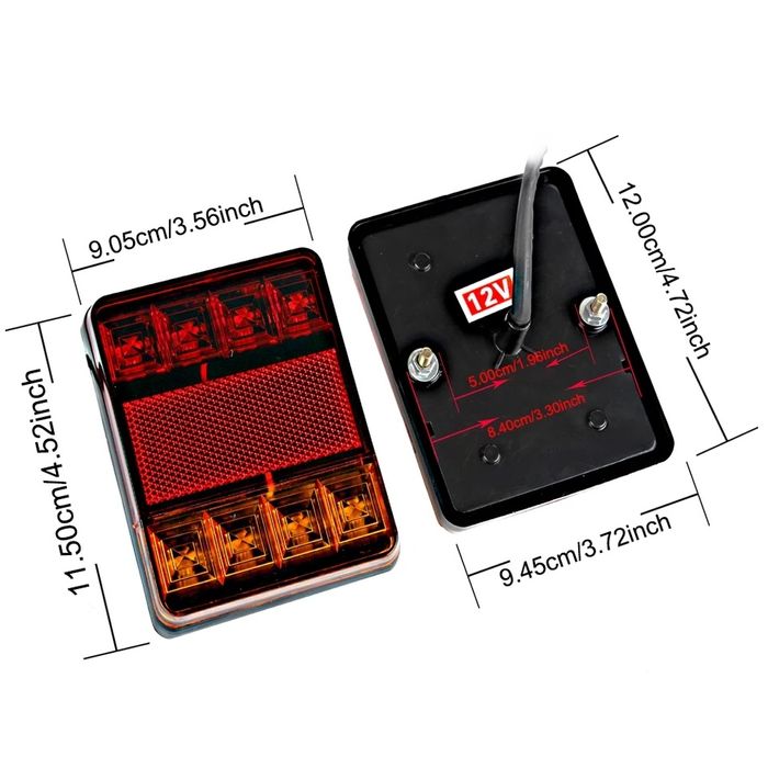 2 x światło tylne na tył do przyczepy naczepy