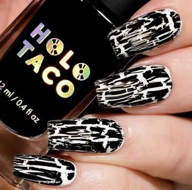 Holo Taco lakier do paznokci czarny pękający NOWY nieużywany